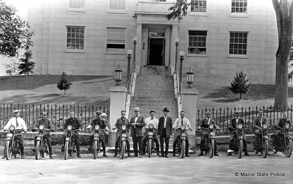 1922 Maine Highway Patrol Harley Davidson motorcycles