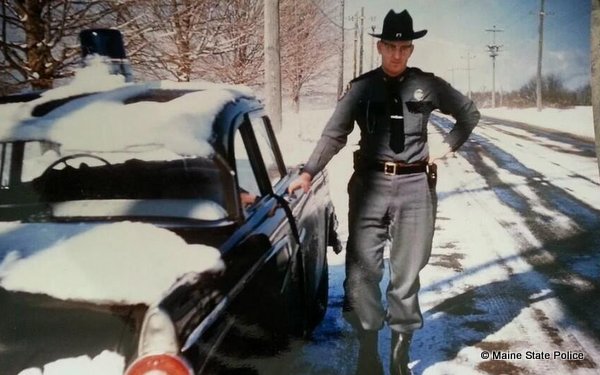 1956 Ford - Maine Trooper Vincent "Bud "Donnell. First year for roof mounted blue lights on Maine State police cruisers.