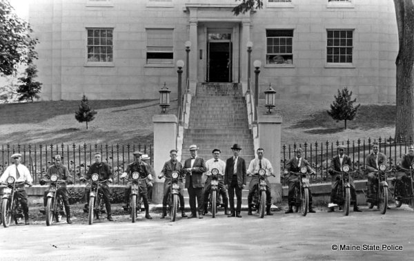 1922 - Members of the Maine Highway Patrol with Harley Davidson motorcycles