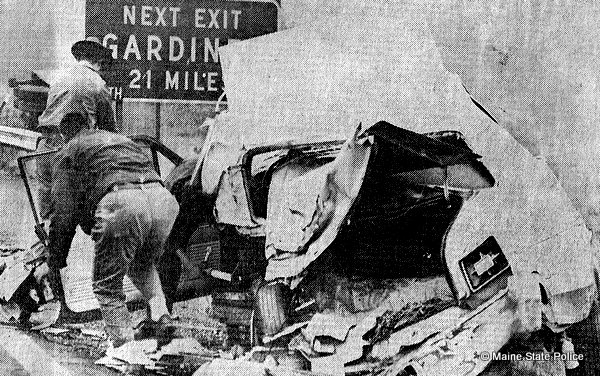 Oct. 1970-Maine State Police Sgts. Trask and Dixon hit by Tractor Trailer unit on traffic stop, both troopers suffered injuries. 